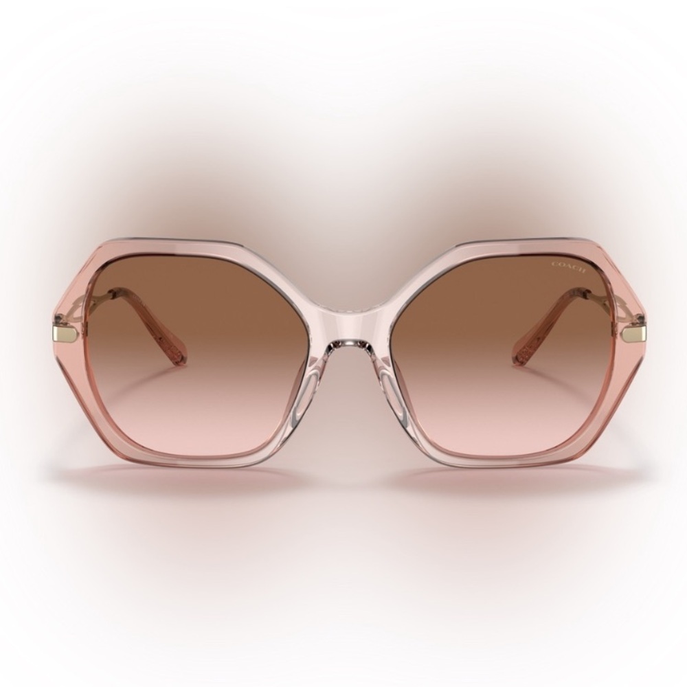 COACH HC8315 (C3445)Gradient Transparent Peach Sunglasses Frames Only RX Lenses - Picture 3 of 8